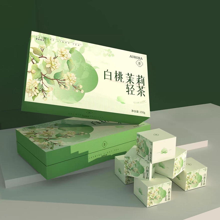 白桃茉莉轻茶包装设计